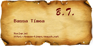 Bassa Tímea névjegykártya